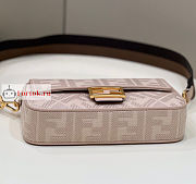 Fendi Iconic Baguette FF Canvas Bag Pink 27x16x6cm - 2