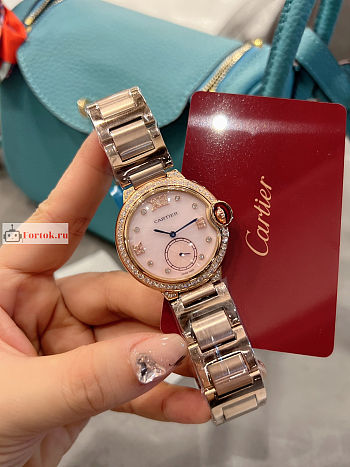 Cartier Diamond Women Watch In Rose Gold 