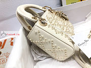 Dior Micro Lady Dior Bag With Resin Pearls White S0856 12x10.2x5cm - 5