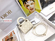 Dior Micro Lady Dior Bag With Resin Pearls White S0856 12x10.2x5cm - 4