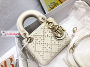 Dior Micro Lady Dior Bag With Resin Pearls White S0856 12x10.2x5cm - 3