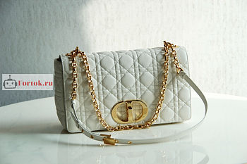 Dior Large Caro Bag Cannage Leather White M9243 29x18x10cm