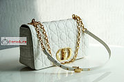 Dior Large Caro Bag Cannage Leather White M9243 29x18x10cm - 5