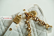 Dior Large Caro Bag Cannage Leather White M9243 29x18x10cm - 4