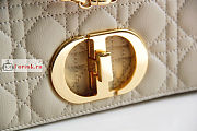 Dior Large Caro Bag Cannage Leather Beige M9243 29x18x10cm - 3