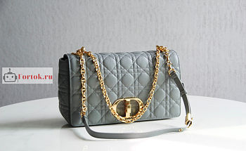 Dior Large Caro Bag Cannage Leather Gray M9243 29x18x10cm