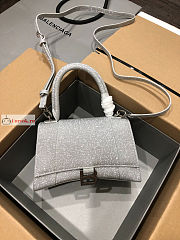 Balenciaga Small Hourglass Handbag Glitter White 23cm - 1