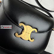 Celine Teen Besace Triomphe In Shiny Leather Black 18.5x16x6cm - 3