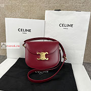 Celine Teen Besace Triomphe In Shiny Leather Red 18.5x16x6cm - 1