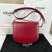 Celine Teen Besace Triomphe In Shiny Leather Red 18.5x16x6cm - 2