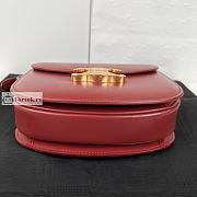 Celine Teen Besace Triomphe In Shiny Leather Red 18.5x16x6cm - 3