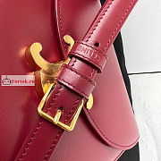 Celine Teen Besace Triomphe In Shiny Leather Red 18.5x16x6cm - 5