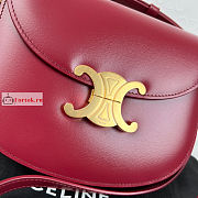 Celine Teen Besace Triomphe In Shiny Leather Red 18.5x16x6cm - 6
