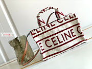 Celine Small Cabas Thais White/Red 29x16x13cm - 1