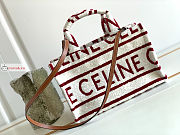 Celine Small Cabas Thais White/Red 29x16x13cm - 6