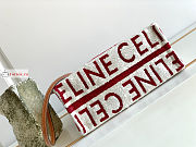 Celine Small Cabas Thais White/Red 29x16x13cm - 5