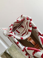 Celine Small Cabas Thais White/Red 29x16x13cm - 3