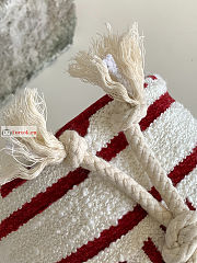 Celine Teen Drawstring Bucket Bag White/Red 15x19x15cm - 5