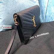 Ysl Flap Pouch In Grained Leather Black 617662 21×6×3cm - 6