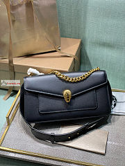 Bvlgari Medium Serpenti East West Maxi Chain Bag Black 28x17x6cm - 1