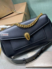 Bvlgari Medium Serpenti East West Maxi Chain Bag Black 28x17x6cm - 2