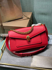 Bvlgari Medium Serpenti East West Maxi Chain Bag Red 28x17x6cm - 1