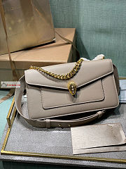 Bvlgari Medium Serpenti East West Maxi Chain Bag Grey 28x17x6cm - 1