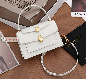 Bvlgari x Alexander Belt Bag In Smooth Leather White 19x13x6.5cm