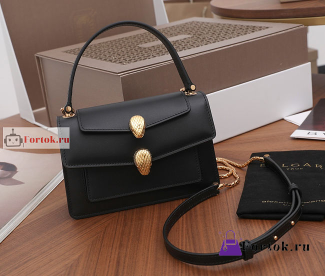 Bvlgari x Alexander Belt Bag In Smooth Leather Black 19x13x6.5cm - 1