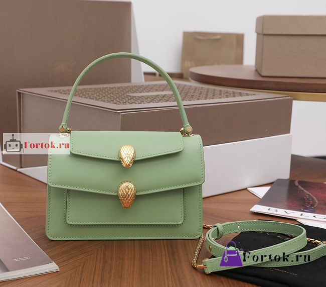 Bvlgari x Alexander Belt Bag In Smooth Leather Green 19x13x6.5cm - 1