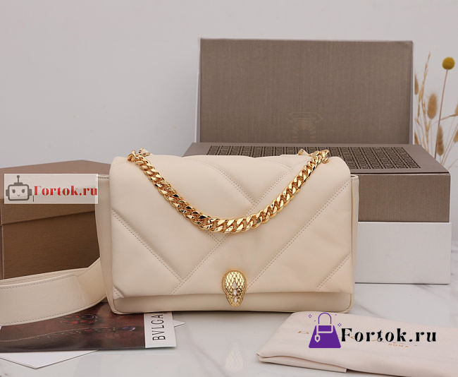 Bvlgari Serpenti Cabochon Maxi Chain Crossbody Bag Ivory 27x18x11cm - 1