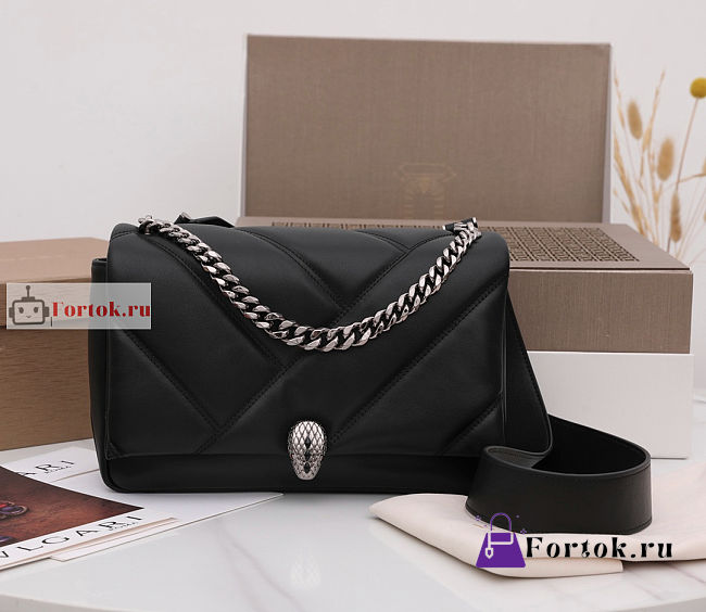 Bvlgari Serpenti Cabochon Maxi Chain Crossbody Bag Black 27x18x11cm - 1