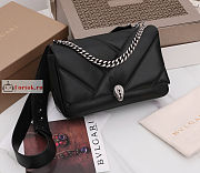 Bvlgari Serpenti Cabochon Maxi Chain Crossbody Bag Black 27x18x11cm - 2
