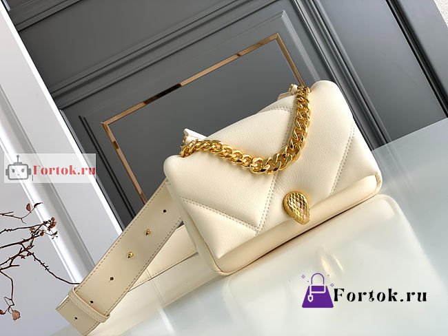 Bvlgari Mini Serpenti Cabochon Maxi Chain Crossbody Bag Ivory 18x12x8cm - 1