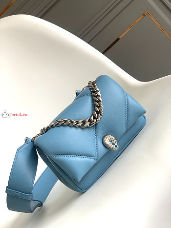 Bvlgari Mini Serpenti Cabochon Maxi Chain Crossbody Bag Blue 18x12x8cm