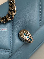 Bvlgari Mini Serpenti Cabochon Maxi Chain Crossbody Bag Blue 18x12x8cm - 3