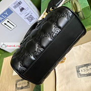 Gucci GG Matelasse Leather Top Handle Bag Black 702251 19x13x11cm - 6