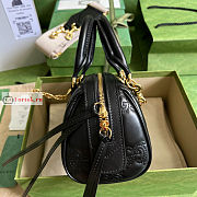 Gucci GG Matelasse Leather Top Handle Bag Black 702251 19x13x11cm - 5