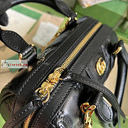 Gucci GG Matelasse Leather Top Handle Bag Black 702251 19x13x11cm - 3