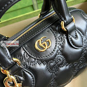 Gucci GG Matelasse Leather Top Handle Bag Black 702251 19x13x11cm - 2