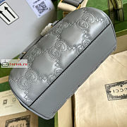 Gucci GG Matelasse Leather Top Handle Bag Grey 702251 19x13x11cm - 6