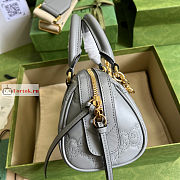 Gucci GG Matelasse Leather Top Handle Bag Grey 702251 19x13x11cm - 3