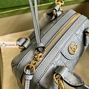 Gucci GG Matelasse Leather Top Handle Bag Grey 702251 19x13x11cm - 2