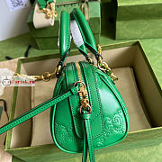 Gucci GG Matelasse Leather Top Handle Bag Green 702251 19x13x11cm - 5