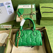 Gucci GG Matelasse Leather Top Handle Bag Green 702251 19x13x11cm - 4
