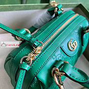 Gucci GG Matelasse Leather Top Handle Bag Green 702251 19x13x11cm - 3