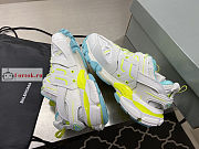Balenciaga Track Sneaker In White/Neon Yellow/Light Blue  - 5