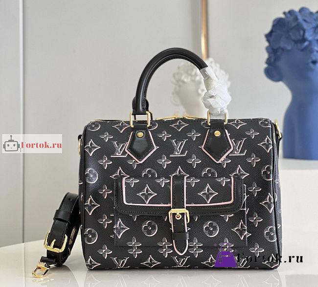 Louis Vuitton Speedy Bandouliere 25 Black M20852 19x25x15cm - 1