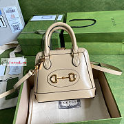 Gucci Mini Horsebit 1955 Top Handle Bag Beige 640716 20x19x7.5cm - 1