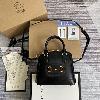 Gucci Mini Horsebit 1955 Top Handle Bag Black 640716 20x19x7.5cm